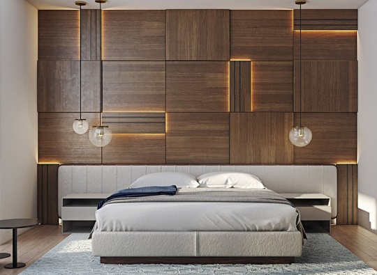 Kamar Tidur Minimalis Dengan Nuansa Kayu